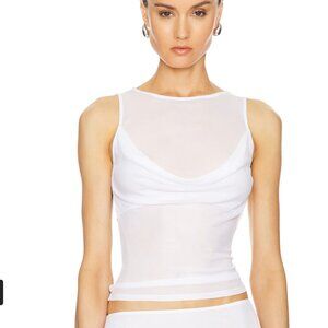 NWT Helsa Sheer Knit Draped Top